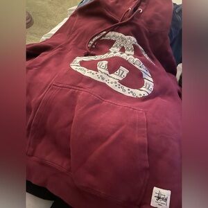 Stussy burgundy hoodie